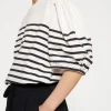 balloon sleeve tee stripes