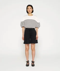 balloon sleeve tee stripes