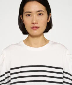 balloon sleeve tee stripes