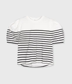 balloon sleeve tee stripes