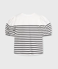 balloon sleeve tee stripes