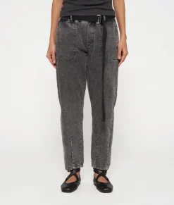 belted pants jog denim