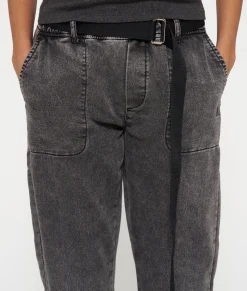 belted pants jog denim