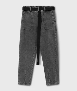 belted pants jog denim
