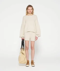 boucle knit shorts
