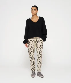 cropped jogger leopard