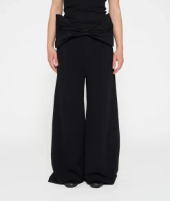 flared jogger bow