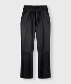 leather look flared pants