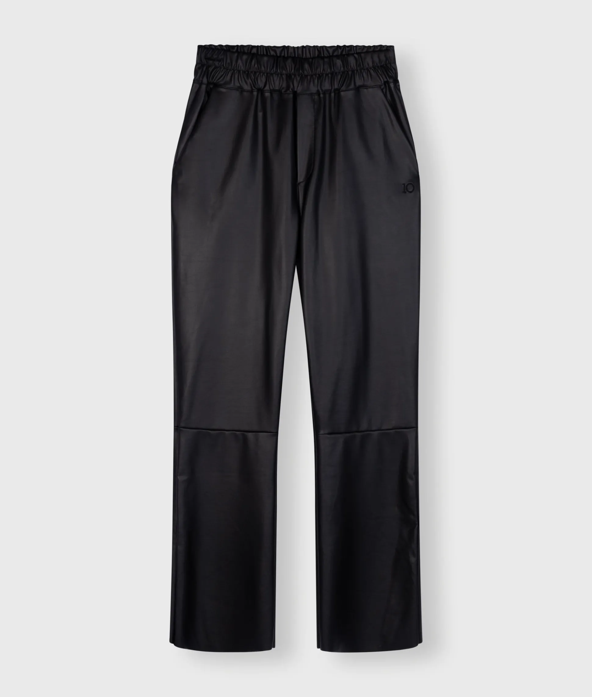 leather look flared pants