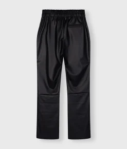 leather look flared pants