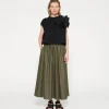 leather look pleated skirt