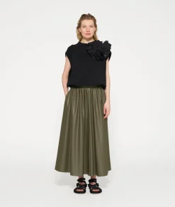 leather look pleated skirt