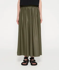 leather look pleated skirt