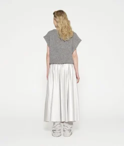 leather look pleated skirt