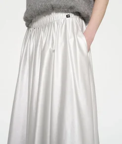 leather look pleated skirt