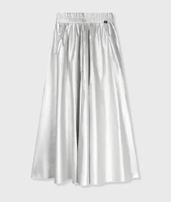 leather look pleated skirt