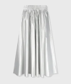 leather look pleated skirt
