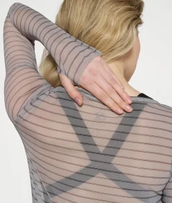 mesh tee pinstripe