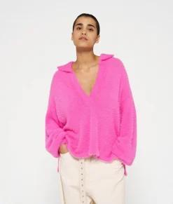 polo sweater hairy knit