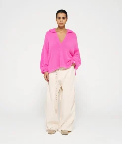 polo sweater hairy knit