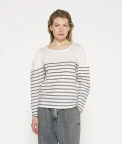 puff long sleeve tee stripes