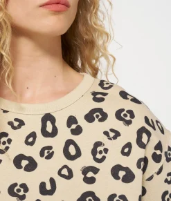 raw edge sweater leopard