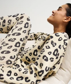 raw edge sweater leopard