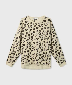 raw edge sweater leopard