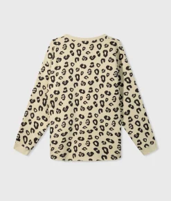 raw edge sweater leopard