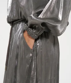 shiny balloon blouse