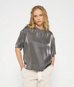 shiny blouse tee