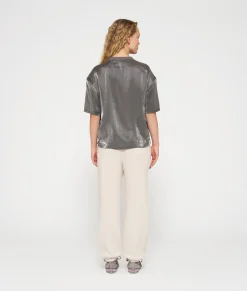 shiny blouse tee