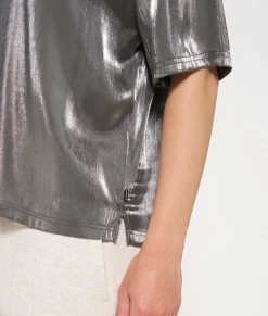 shiny blouse tee