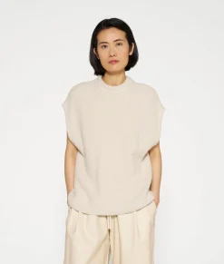 short sleeve boucle top