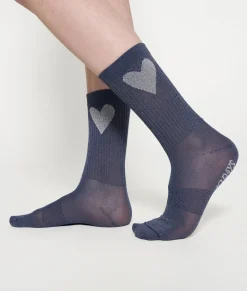 socks lurex heart