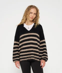 soft hairy sweater stripes