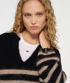 soft hairy sweater stripes