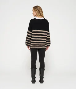 soft hairy sweater stripes