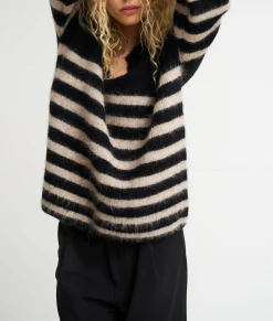 soft hairy sweater stripes