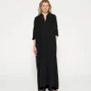 standing collar maxi dress