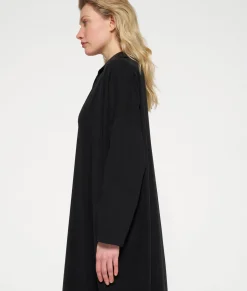 standing collar maxi dress
