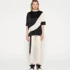 tee blouse contrast