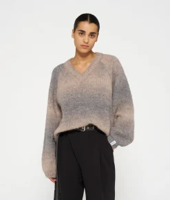 v-neck sweater gradient knit