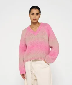 v-neck sweater gradient knit