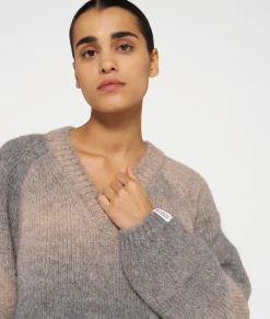 v-neck sweater gradient knit
