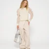 wide cross pants pinstripe