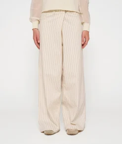wide cross pants pinstripe