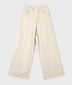 wide cross pants pinstripe