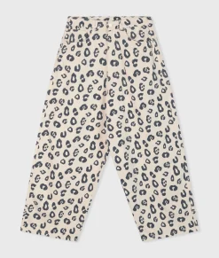 wide twill pants leopard